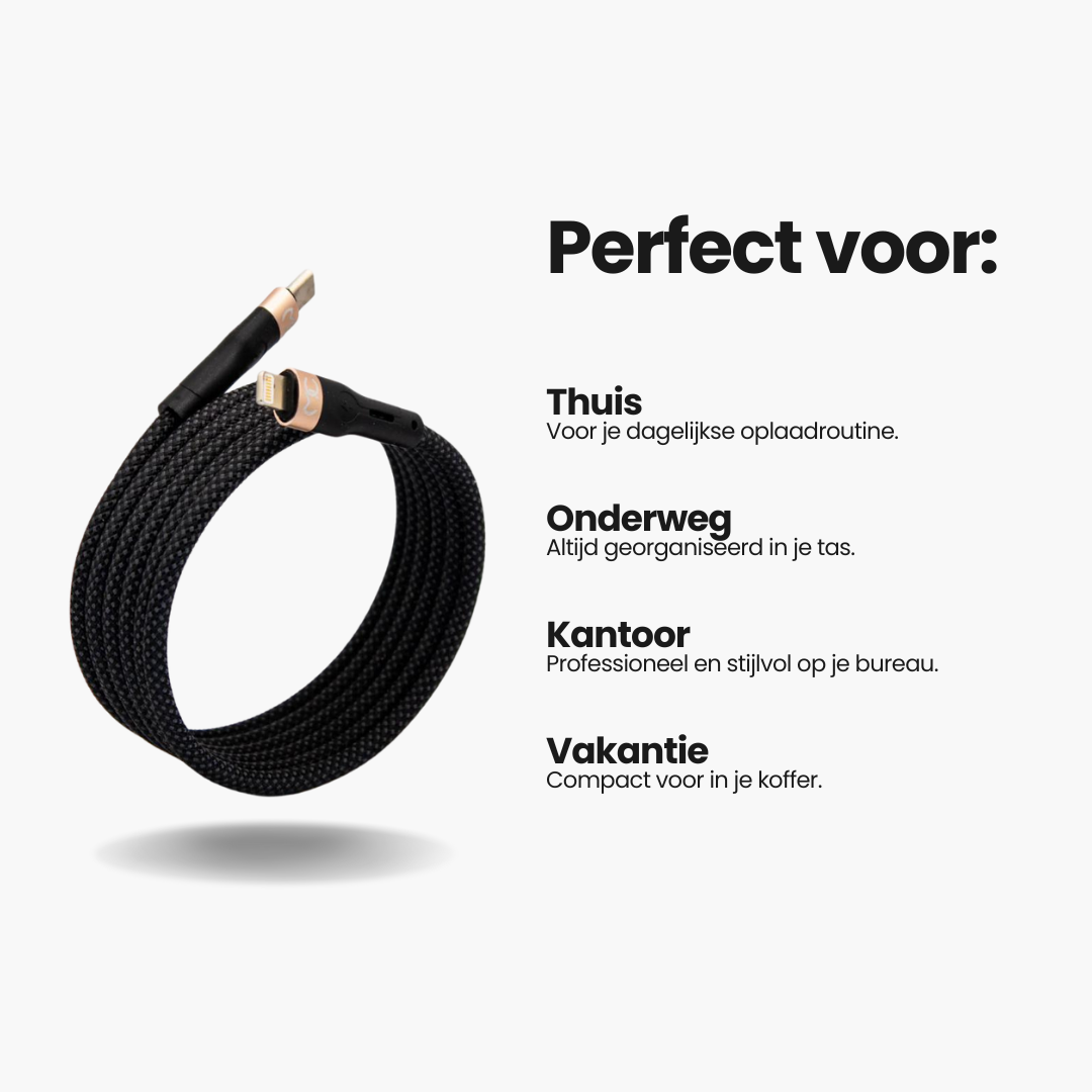 Ontdek het iPhone oplaadsnoer van MagCable! Deze magnetische USB-C naar Lightning kabel biedt een knoopvrij ontwerp, razendsnel opladen en is geschikt voor Apple producten, zoals iPhone, iPad, MacBook. Duurzaam en ideaal voor dagelijks gebruik, thuis, werk of onderweg. Kies voor premium kwaliteit en bestel vandaag nog!