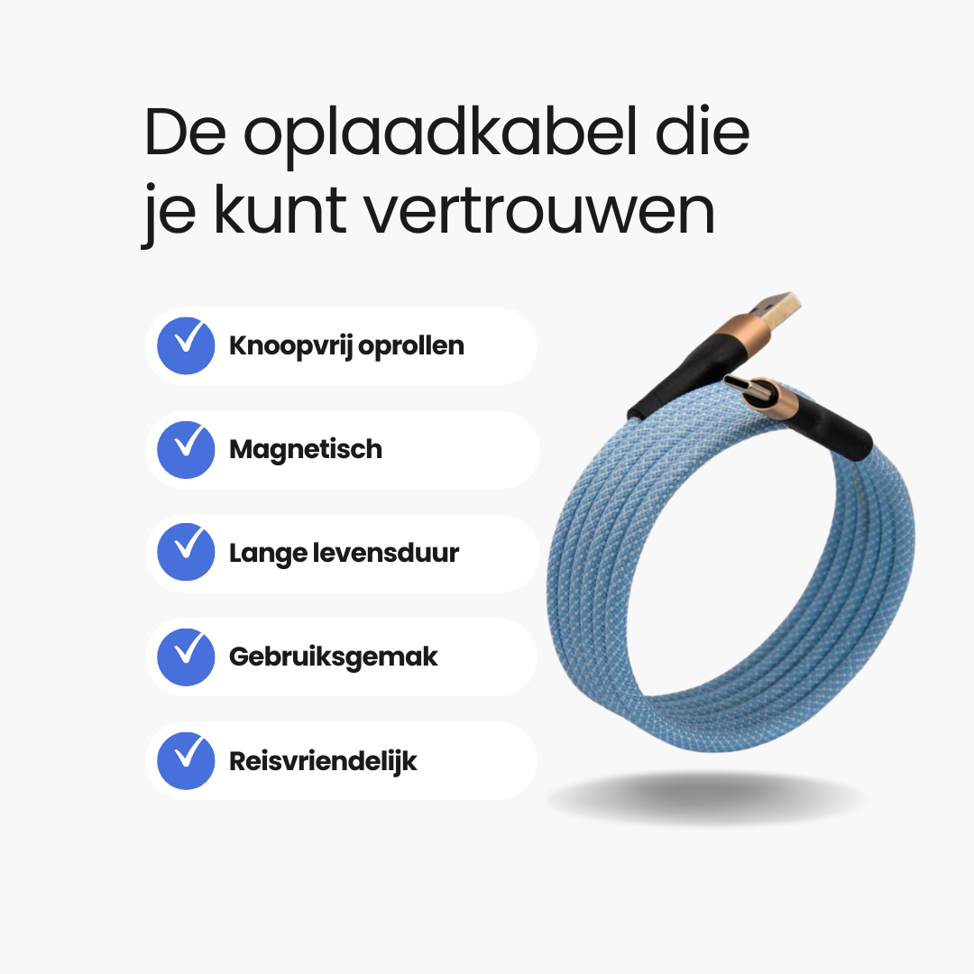 Ontdek de USB-C kabel van MagCable! Deze magnetische USB-A naar USB-C kabel biedt een knoopvrij ontwerp, razendsnel opladen en is geschikt voor Apple, Samsung, LG, Huawei. Duurzaam en ideaal voor dagelijks gebruik, thuis, werk of onderweg. Kies voor premium kwaliteit en bestel vandaag nog!