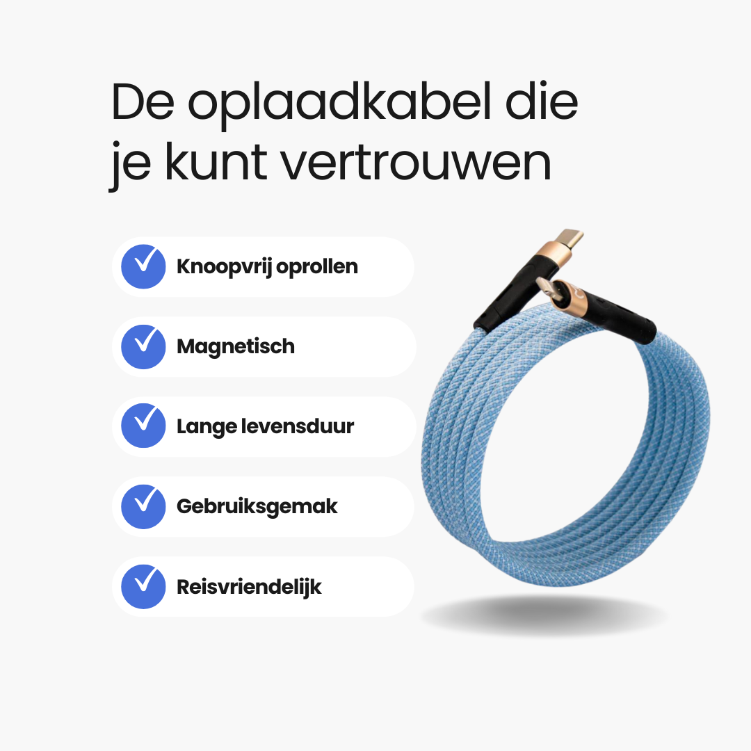 Ontdek het iPhone oplaadsnoer van MagCable! Deze magnetische USB-C naar Lightning kabel biedt een knoopvrij ontwerp, razendsnel opladen en is geschikt voor Apple producten, zoals iPhone, iPad, MacBook. Duurzaam en ideaal voor dagelijks gebruik, thuis, werk of onderweg. Kies voor premium kwaliteit en bestel vandaag nog!